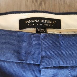 Banana Republic Men's 30X30 Fulton Skinny Fit Chino Pants, Navy Blue